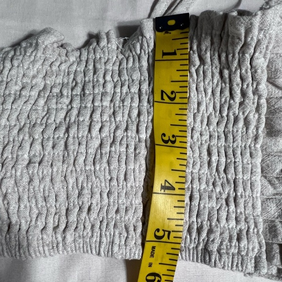 MABLE Women’s Strappy Cropped Top Oatmeal Adj Straps Elastic Back EUC Sz L Linen - Picture 8 of 8